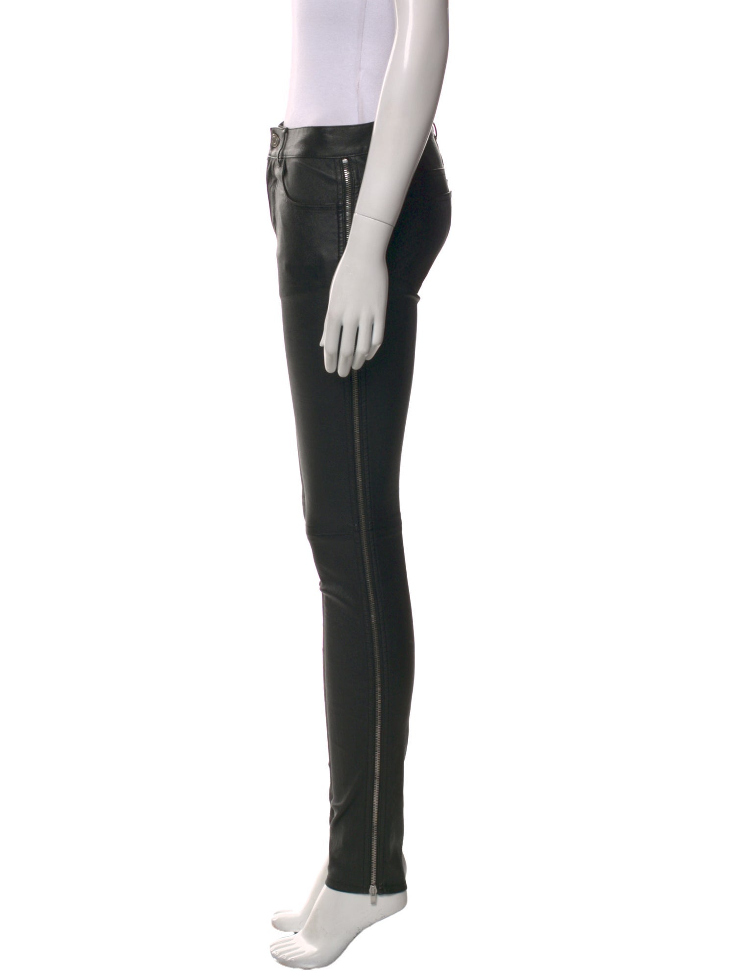 Saint Laurent Leather Skinny Leg Pants