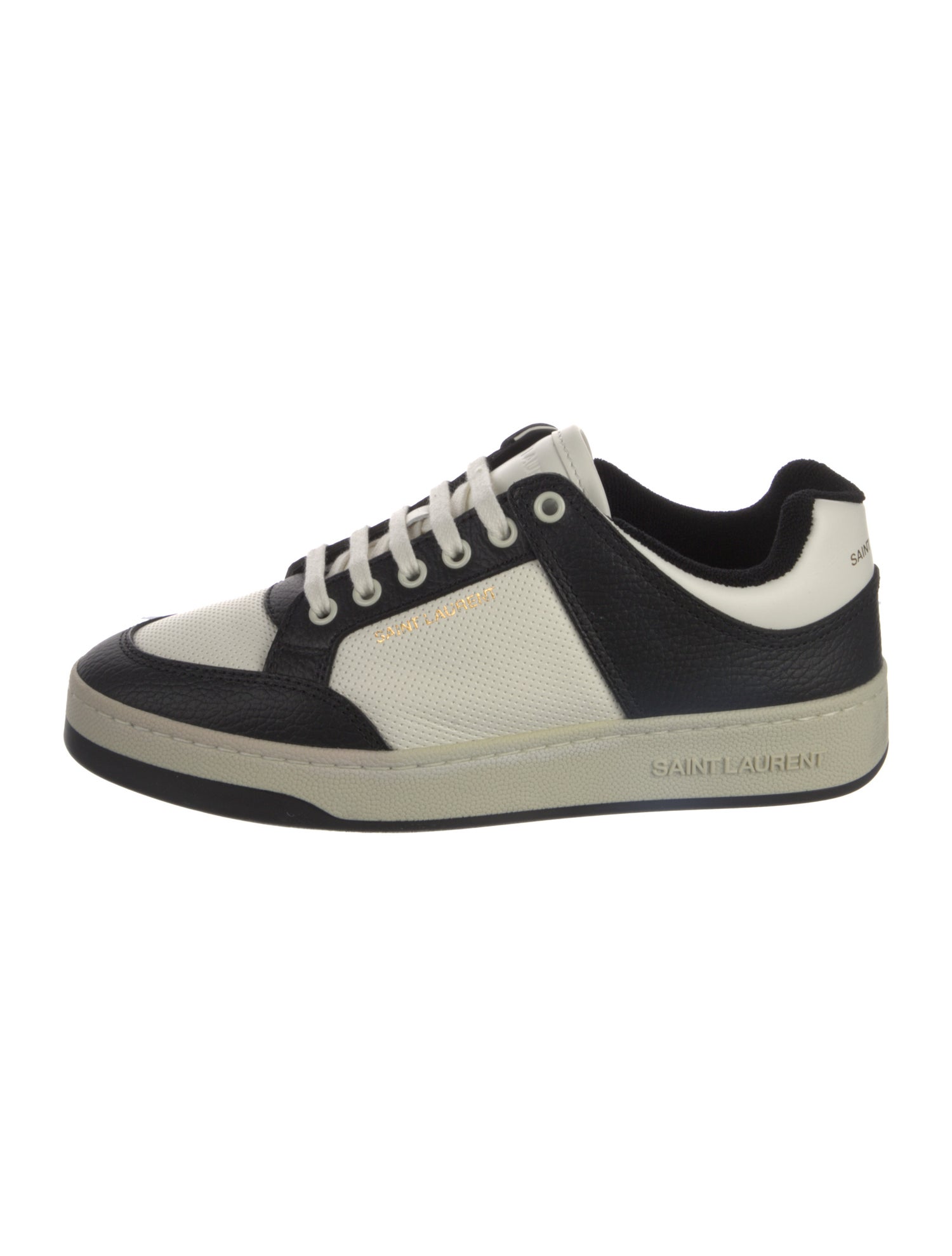 Saint Laurent Leather Colorblock Pattern Sneakers