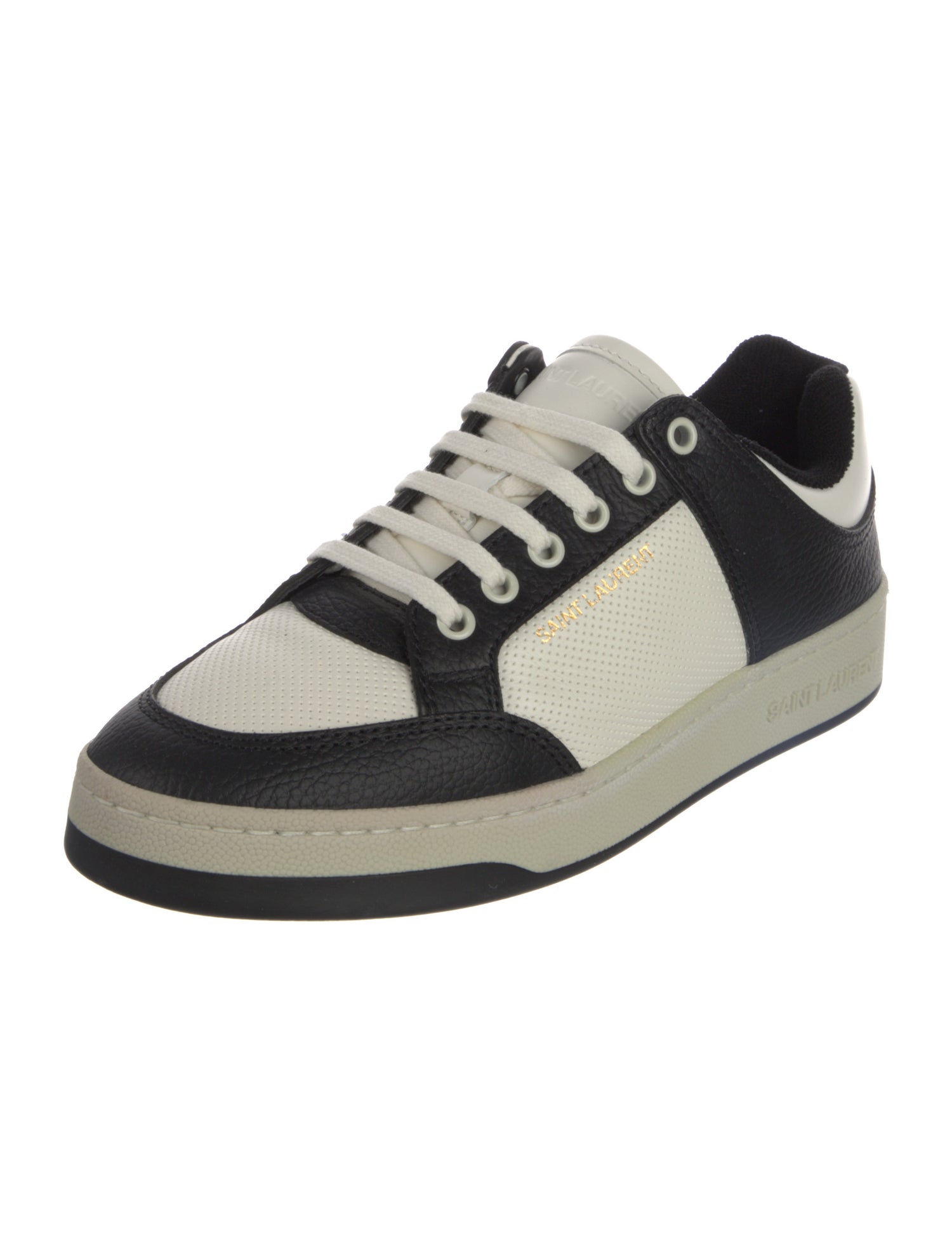 Saint Laurent Leather Colorblock Pattern Sneakers