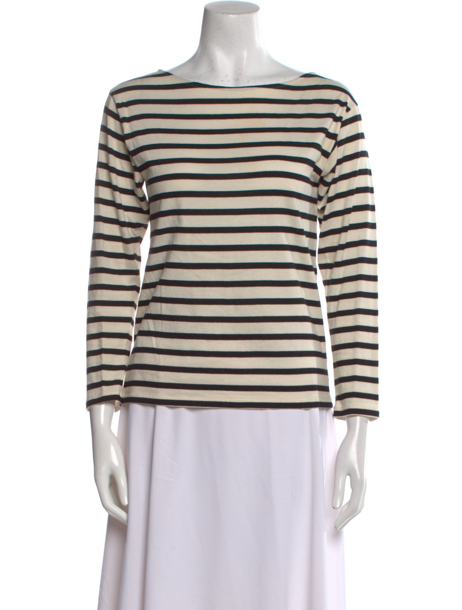Saint Laurent Striped Bateau Neckline Top