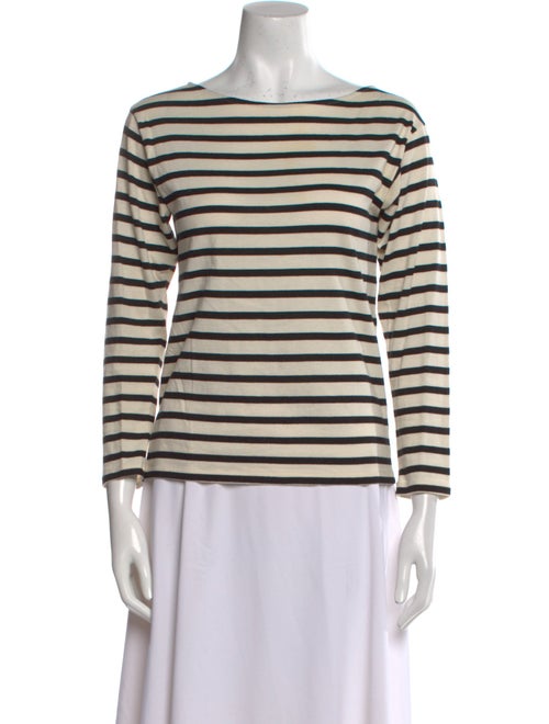 Saint Laurent Striped Bateau Neckline Top