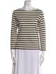 Saint Laurent Striped Bateau Neckline Top