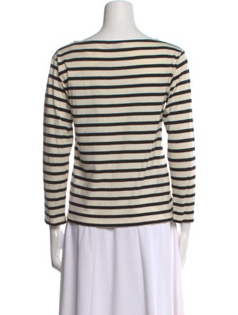 Saint Laurent Striped Bateau Neckline Top