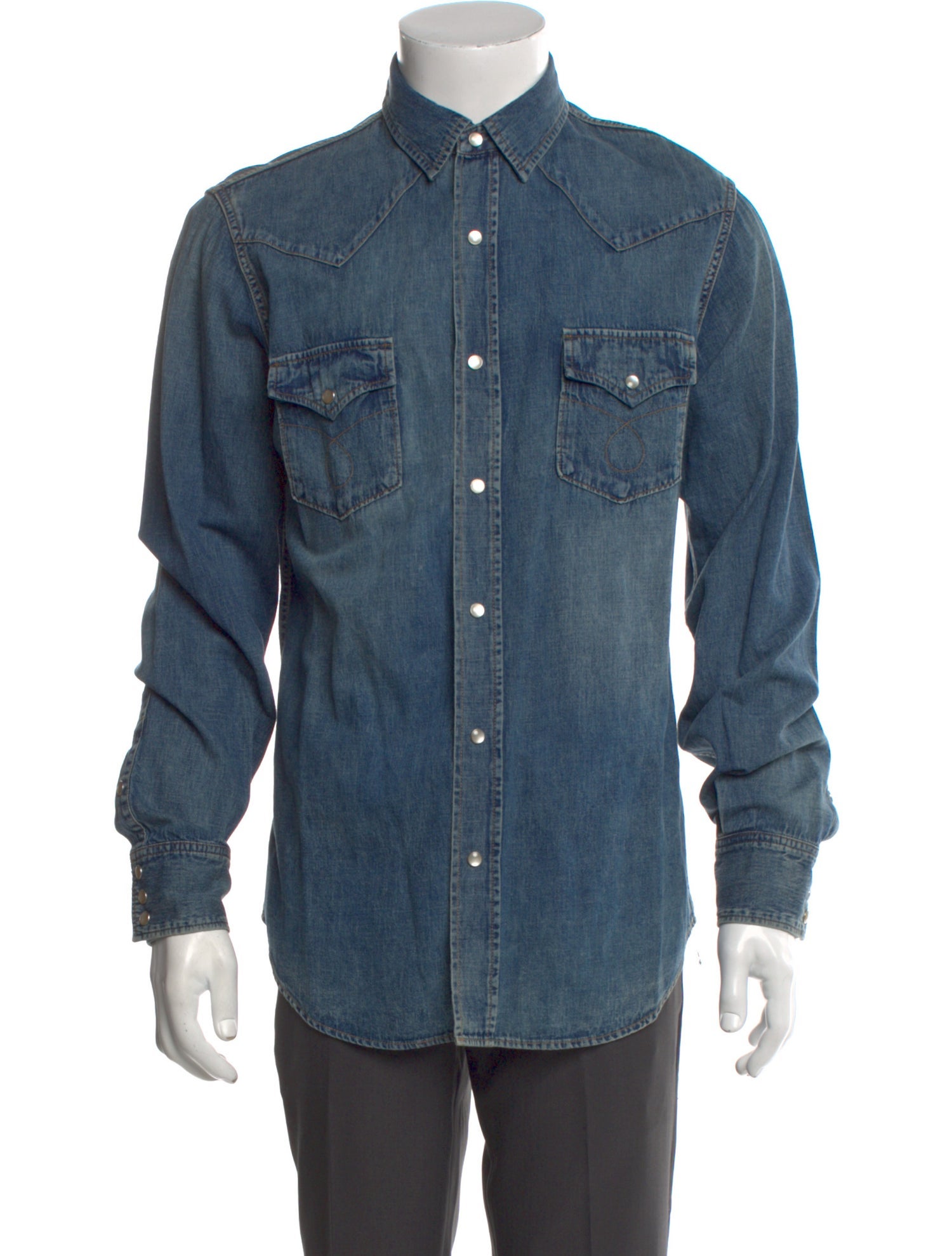 Saint Laurent 2015-2016 Long Sleeve Denim Shirt