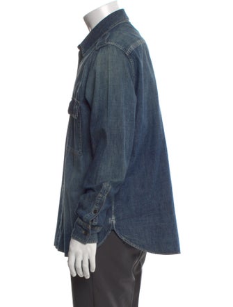 Saint Laurent 2017 'YSL Military Patch' Denim Shirt