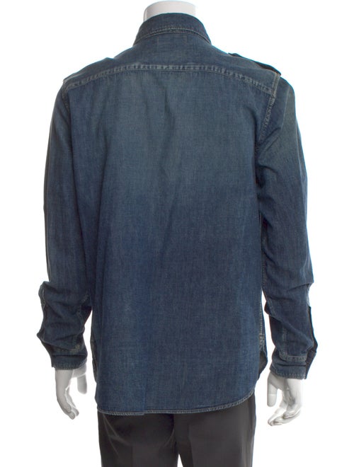 Saint Laurent 2017 'YSL Military Patch' Denim Shirt