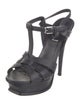 Saint Laurent Embossed Leather T-Strap Sandals