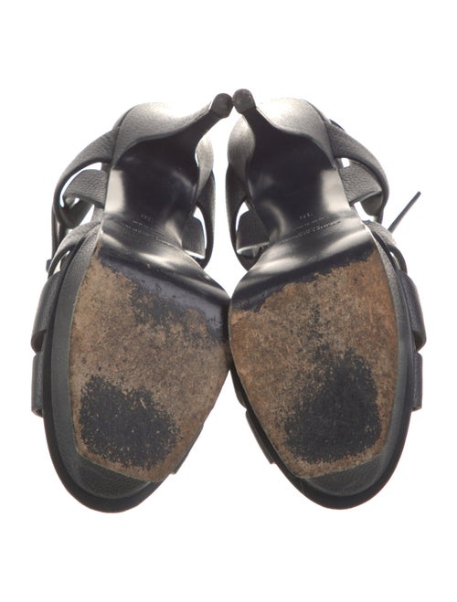 Saint Laurent Embossed Leather T-Strap Sandals