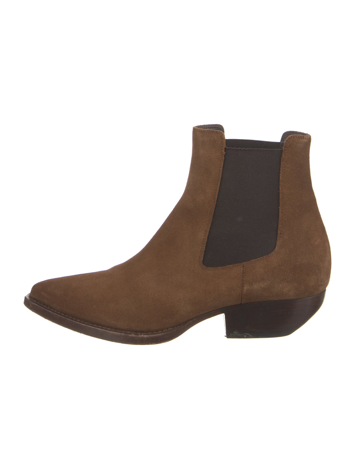 Saint Laurent Suede Colorblock Pattern Chelsea Boots