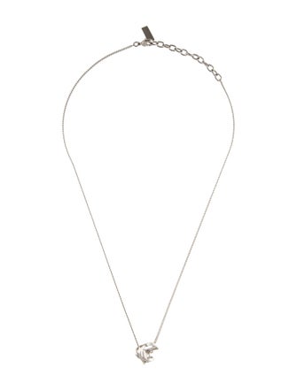 Saint Laurent YSL Circular Pendant Necklace
