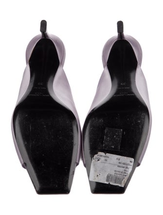 Saint Laurent Satin Feather Trim Slides