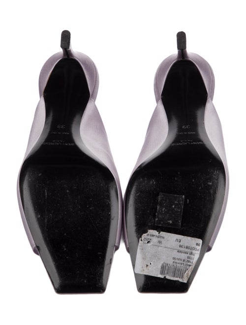 Saint Laurent Satin Feather Trim Slides