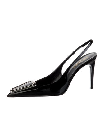 Saint Laurent Patent Leather Slingback Pumps