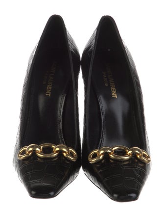 Saint Laurent Crocodile Printed Pumps