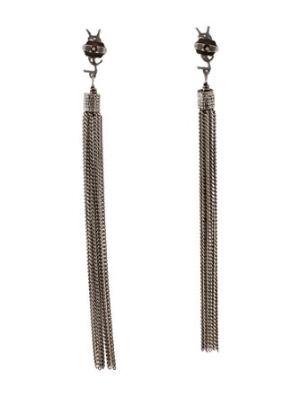 Saint Laurent Loulou Chain Tassel Earrings