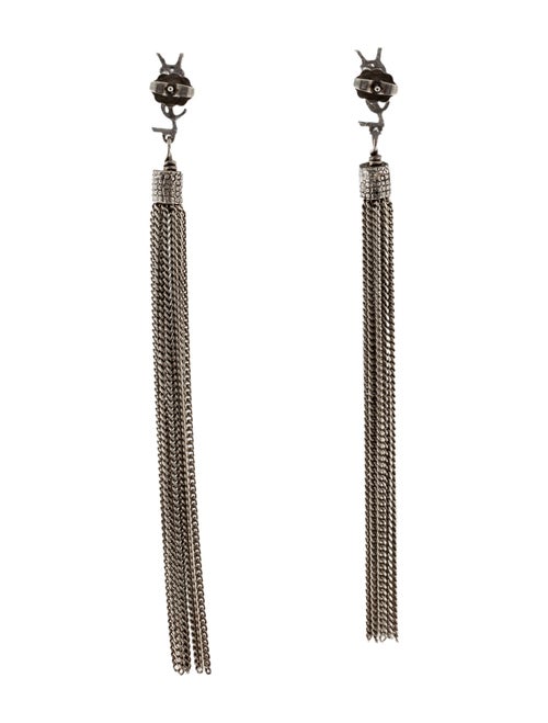 Saint Laurent Loulou Chain Tassel Earrings