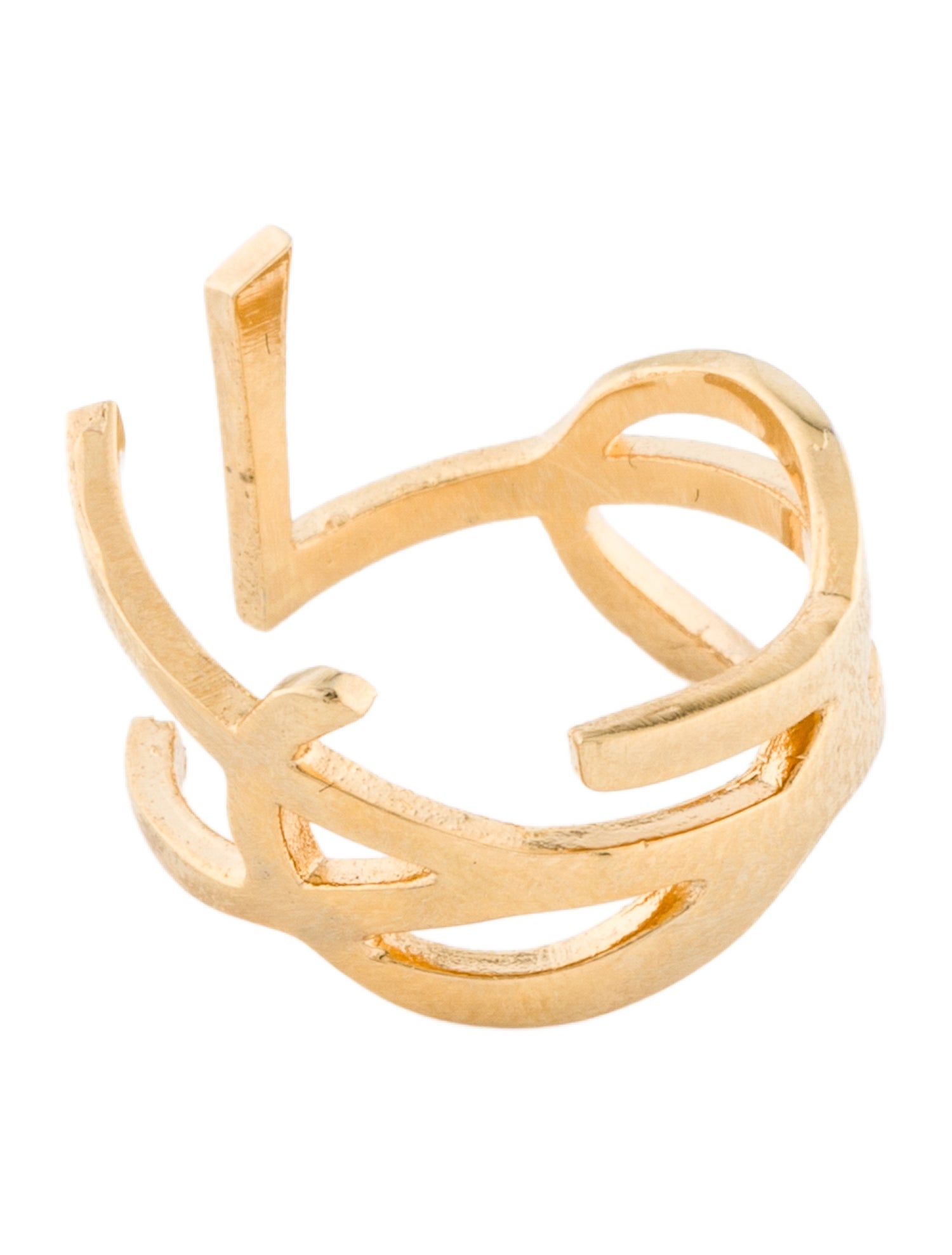 Saint Laurent Opyum Twist Logo Band Ring