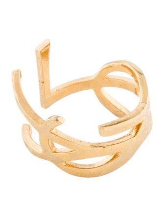 Saint Laurent Opyum Twist Logo Band Ring