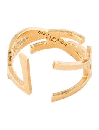 Saint Laurent Opyum Twist Logo Band Ring