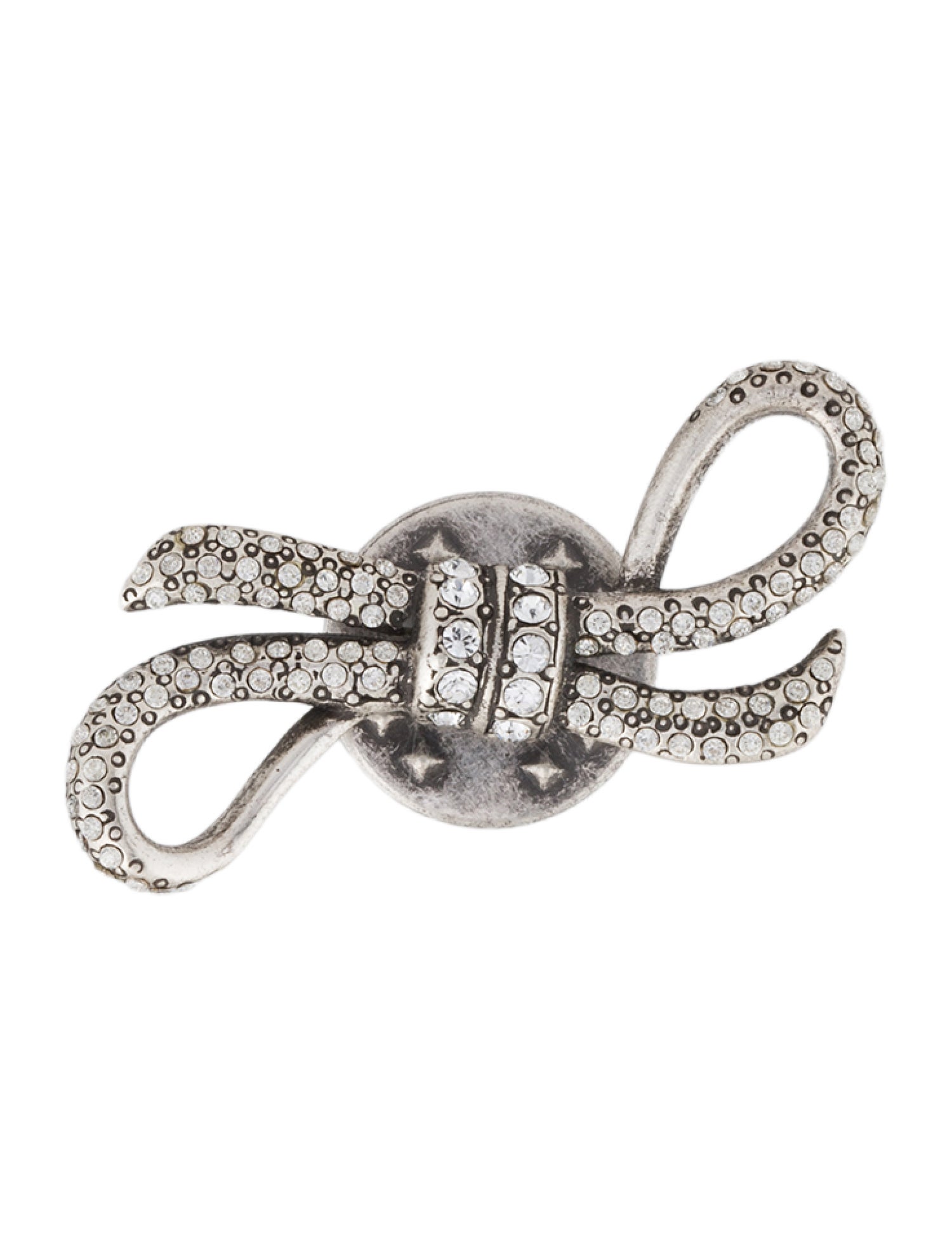 Saint Laurent Crystal Knot Pin Brooch