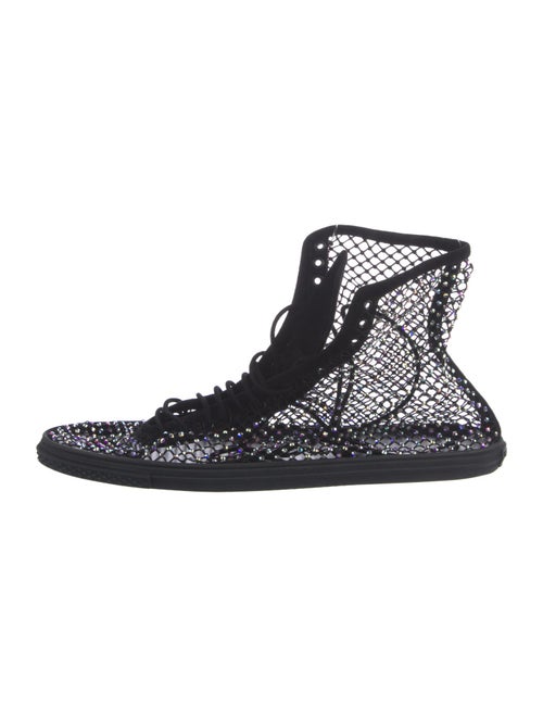 Saint Laurent Mesh Crystal Embellishments Sneakers