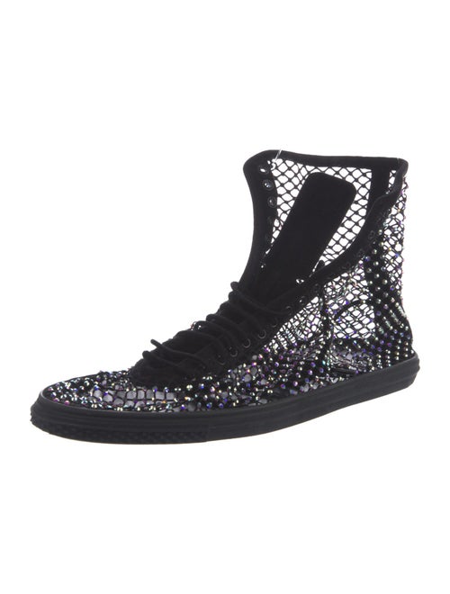 Saint Laurent Mesh Crystal Embellishments Sneakers