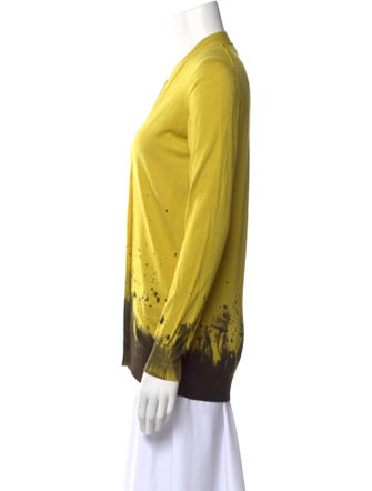 Saint Laurent Tie-Dye Print V-Neck Sweater