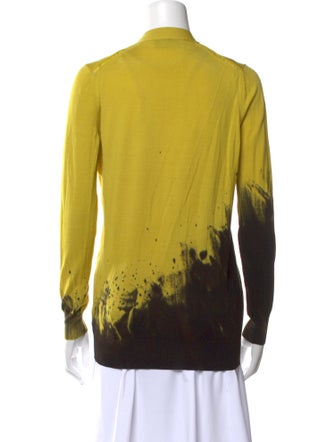 Saint Laurent Tie-Dye Print V-Neck Sweater