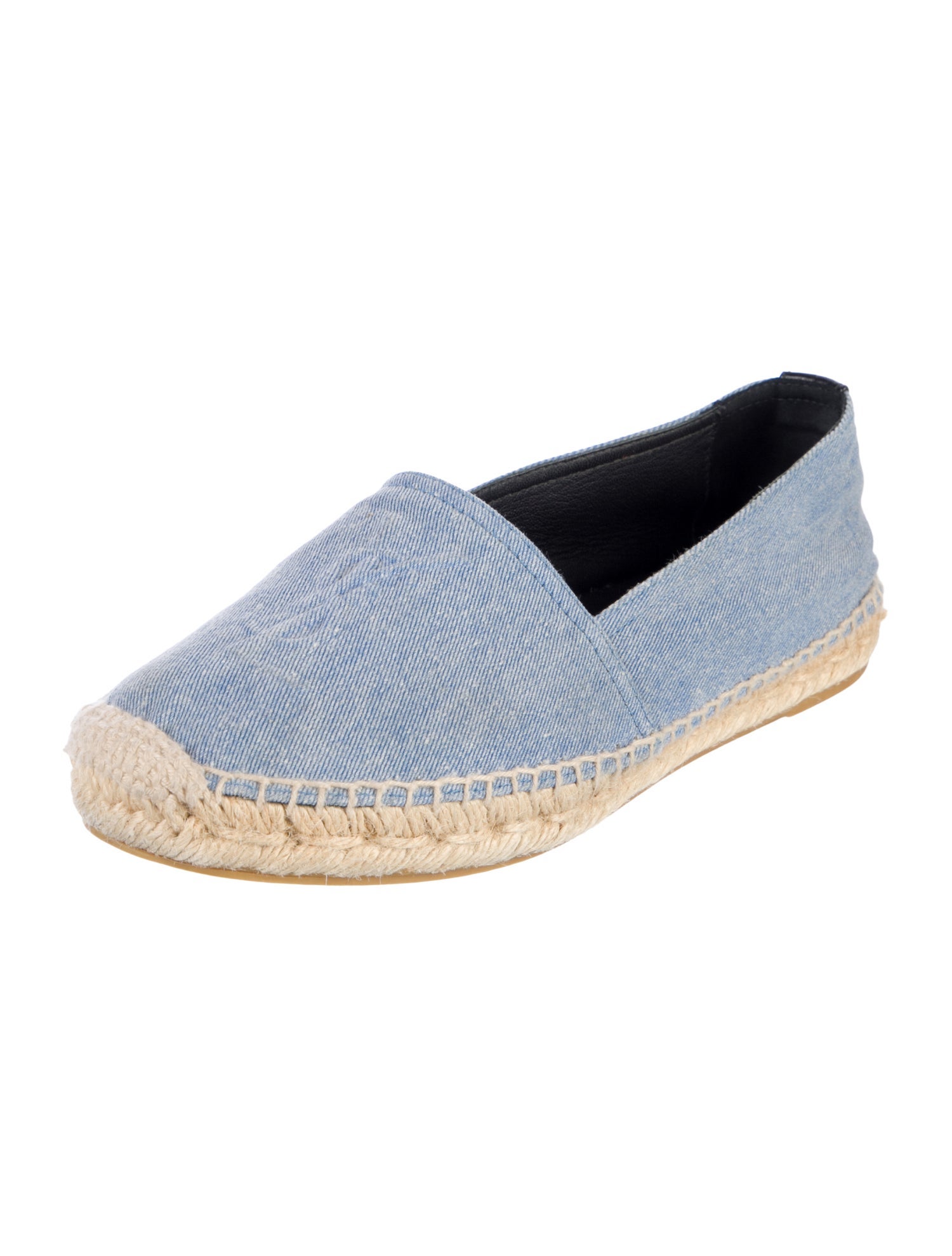 Saint Laurent Signature Logo Denim Espadrilles