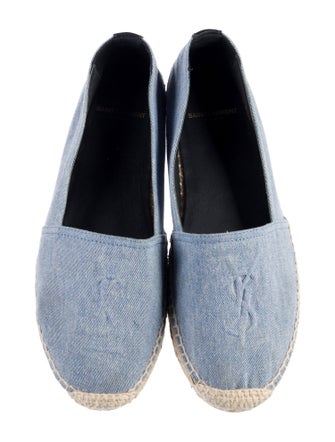 Saint Laurent Signature Logo Denim Espadrilles