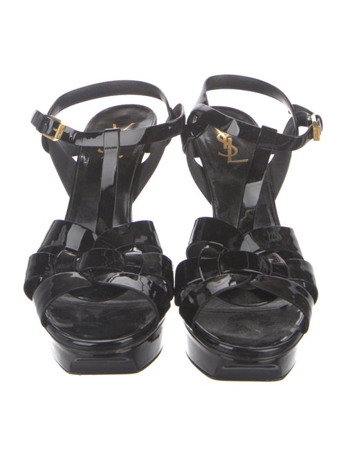 Saint Laurent Patent Leather T-Strap Sandals