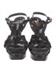 Saint Laurent Patent Leather T-Strap Sandals