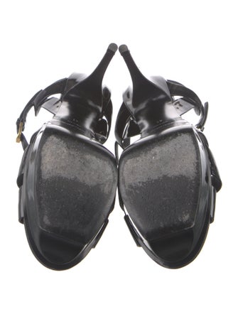 Saint Laurent Patent Leather T-Strap Sandals
