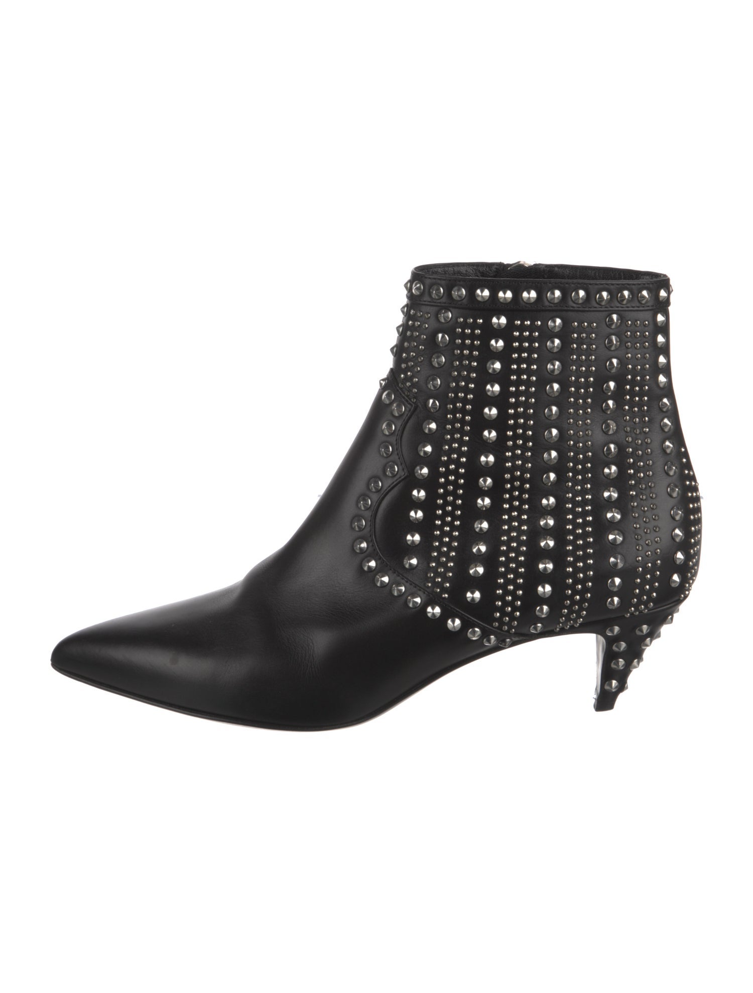 Saint Laurent Leather Studded Accents Chelsea Boots