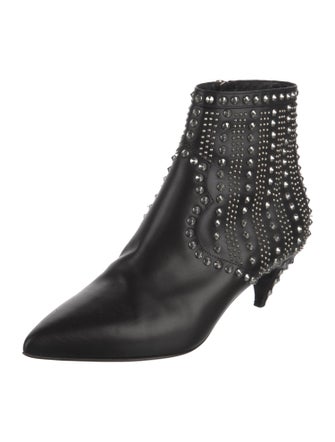 Saint Laurent Leather Studded Accents Chelsea Boots