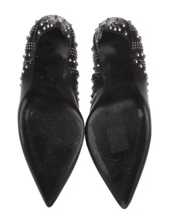 Saint Laurent Leather Studded Accents Chelsea Boots