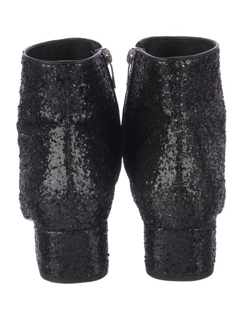 Saint Laurent Leather Glitter Accents Boots