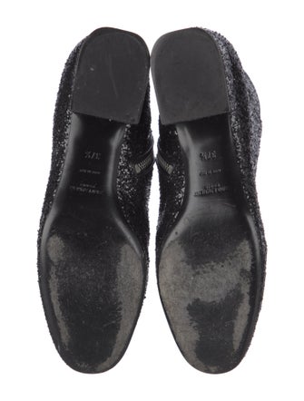 Saint Laurent Leather Glitter Accents Boots