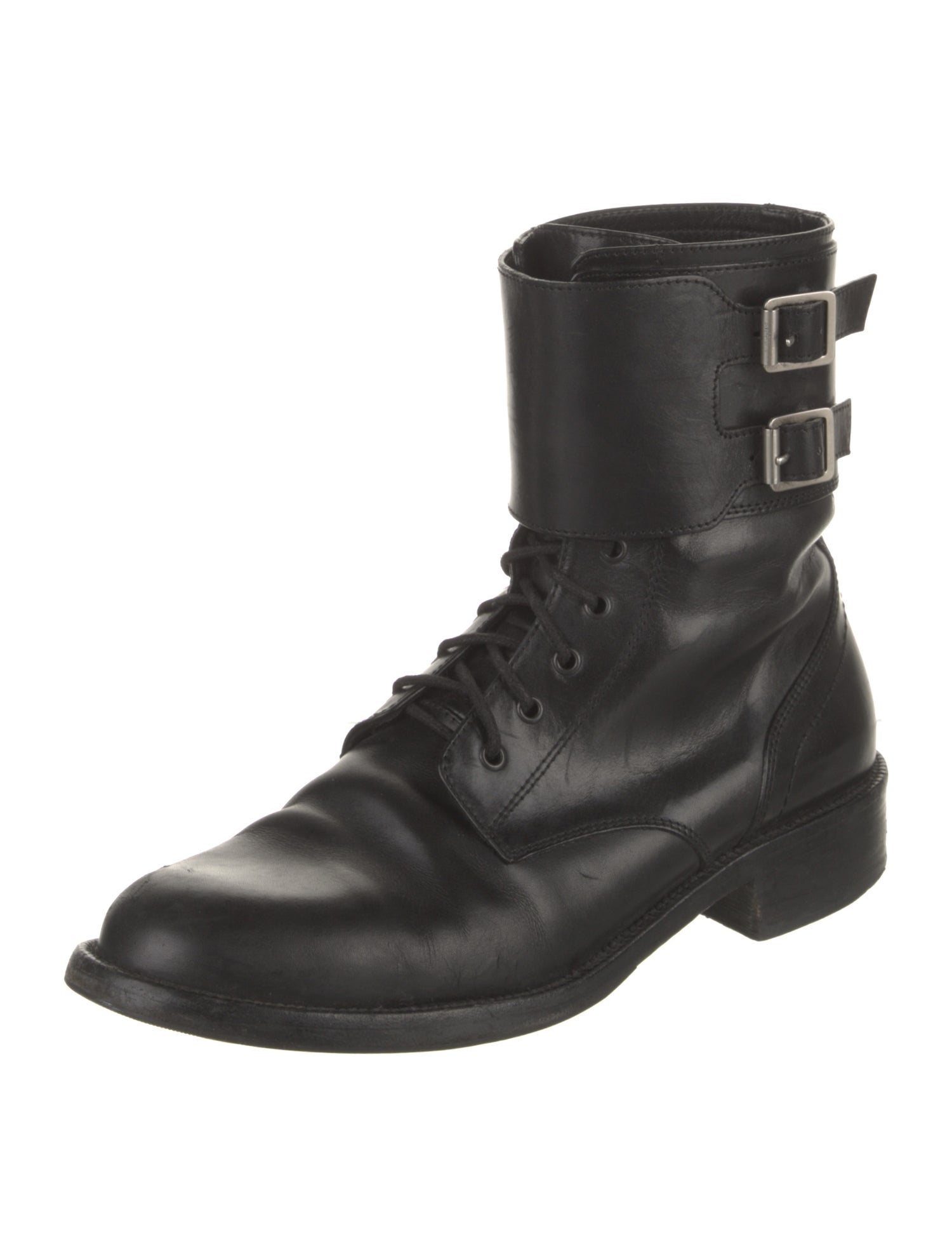 Saint Laurent Leather Combat Boots