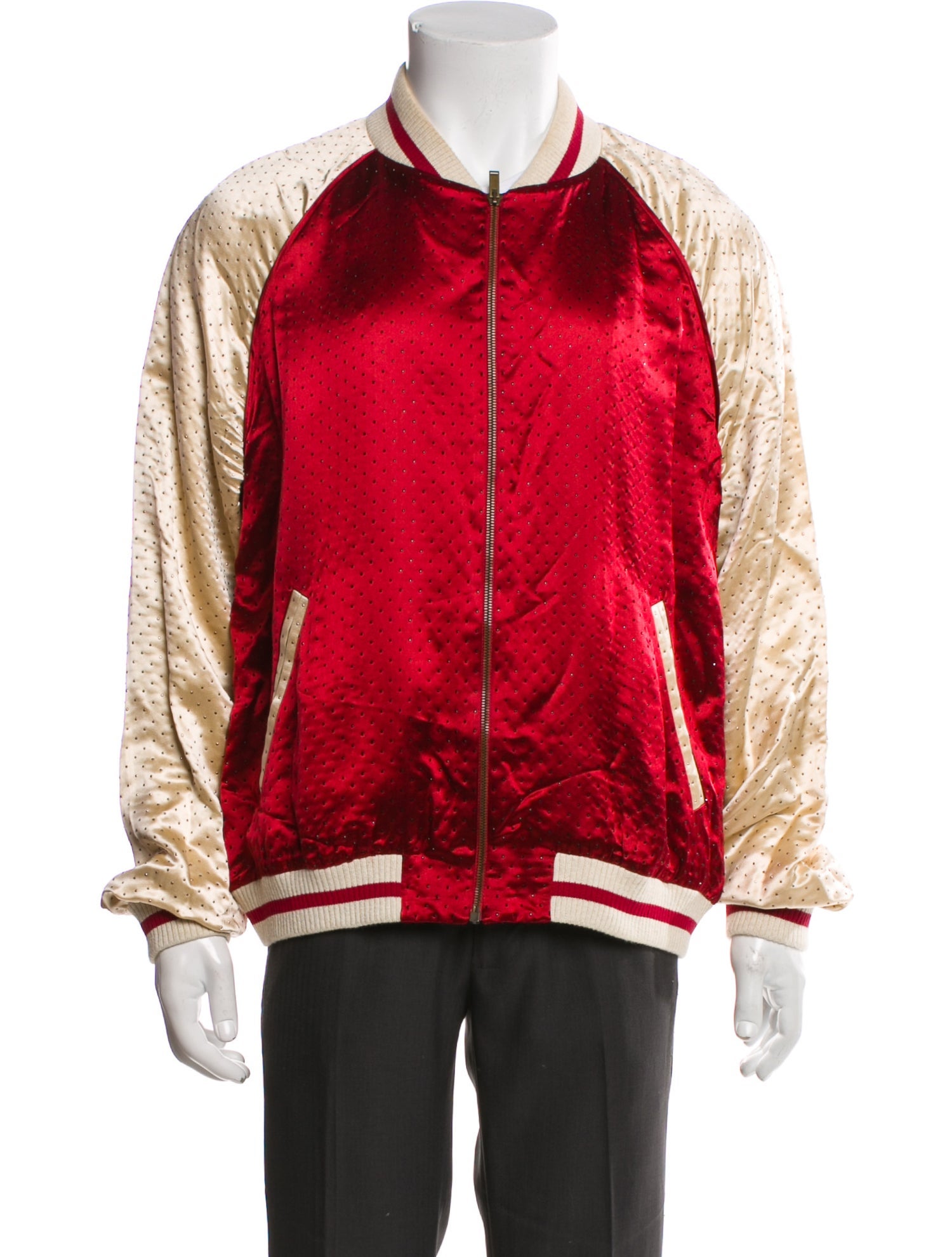 Saint Laurent 2019 Colorblock Pattern Moto Jacket