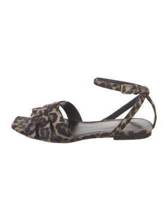Saint Laurent Suede Animal Print Sandals