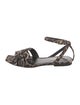 Saint Laurent Suede Animal Print Sandals
