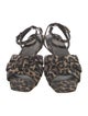 Saint Laurent Suede Animal Print Sandals