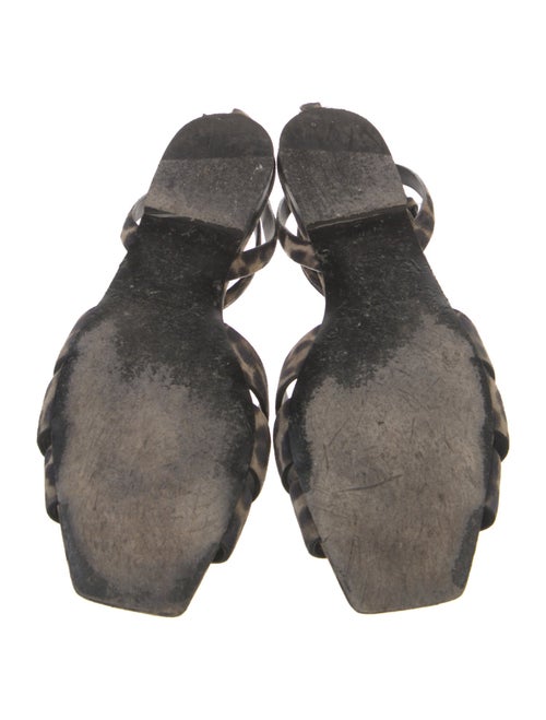 Saint Laurent Suede Animal Print Sandals