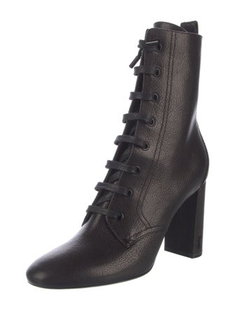 Saint Laurent Leather Lace-Up Boots