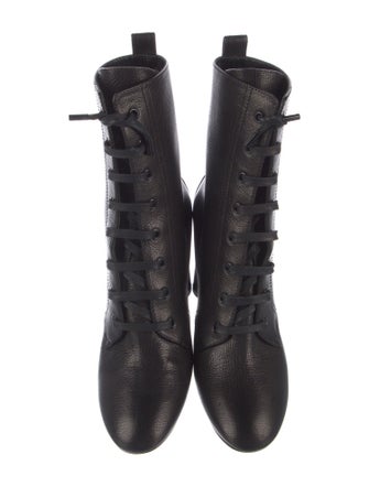Saint Laurent Leather Lace-Up Boots