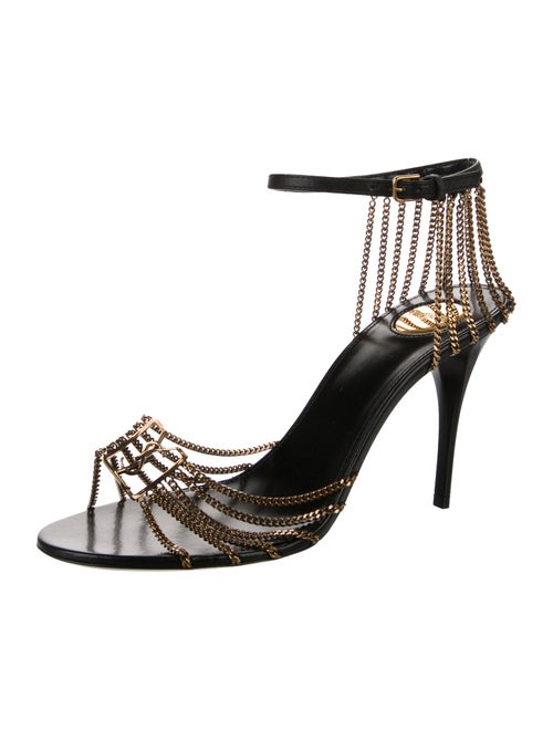 Saint Laurent Leather Chain-Link Accents Sandals