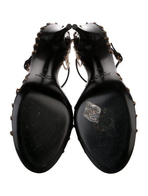 Saint Laurent Leather Chain-Link Accents Sandals