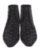 Saint Laurent Satin Crystal Embellishments Lace-Up Boots