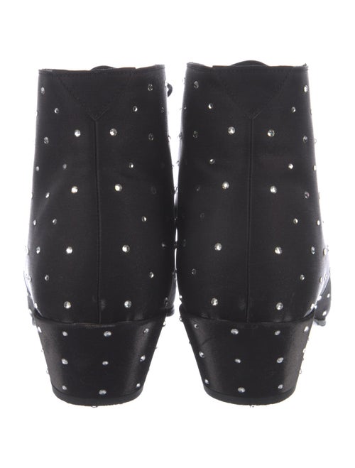 Saint Laurent Satin Crystal Embellishments Lace-Up Boots
